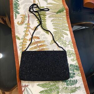 Elegant Black Beaded Evening Bag